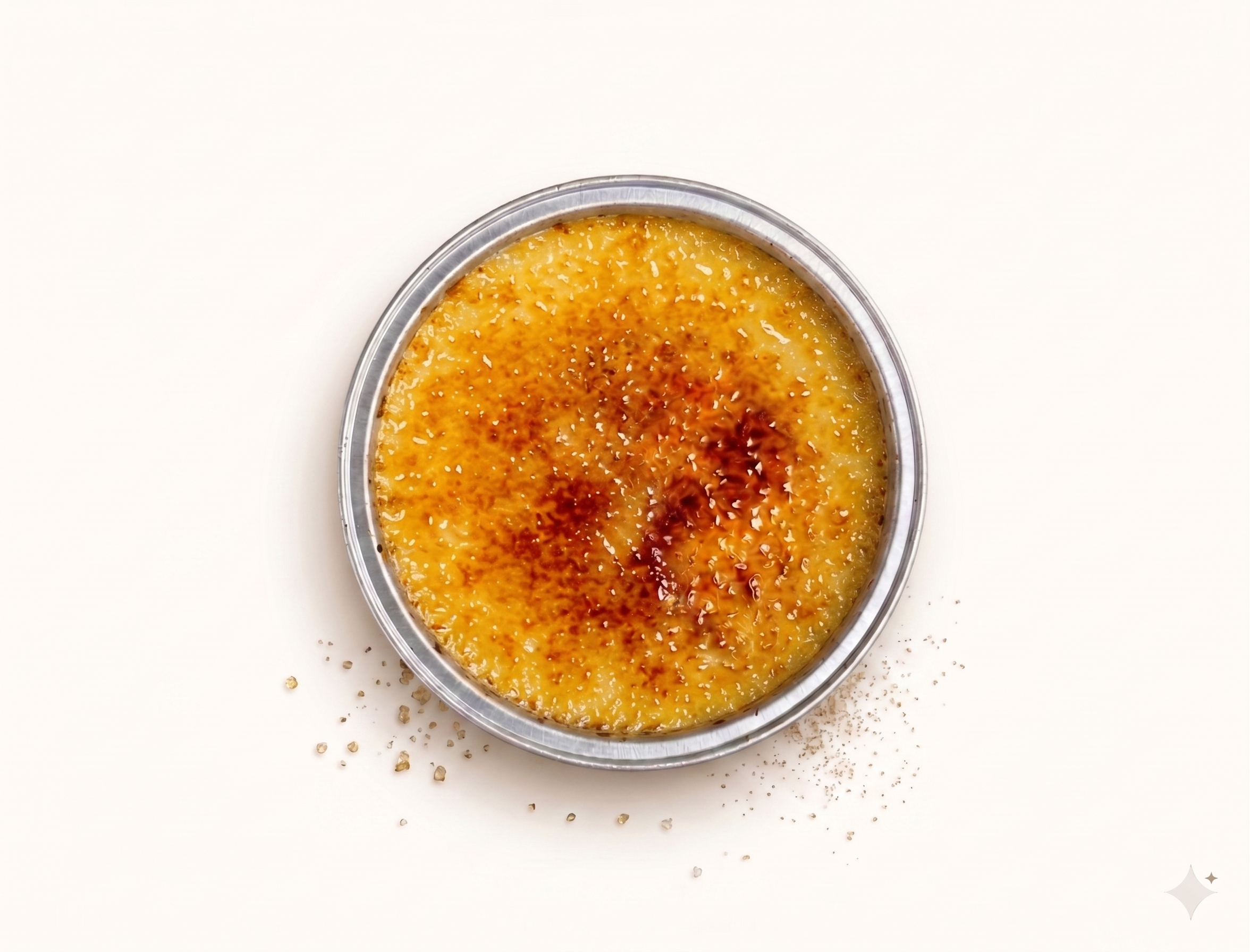 Vanilla creme brulee with caramelized top