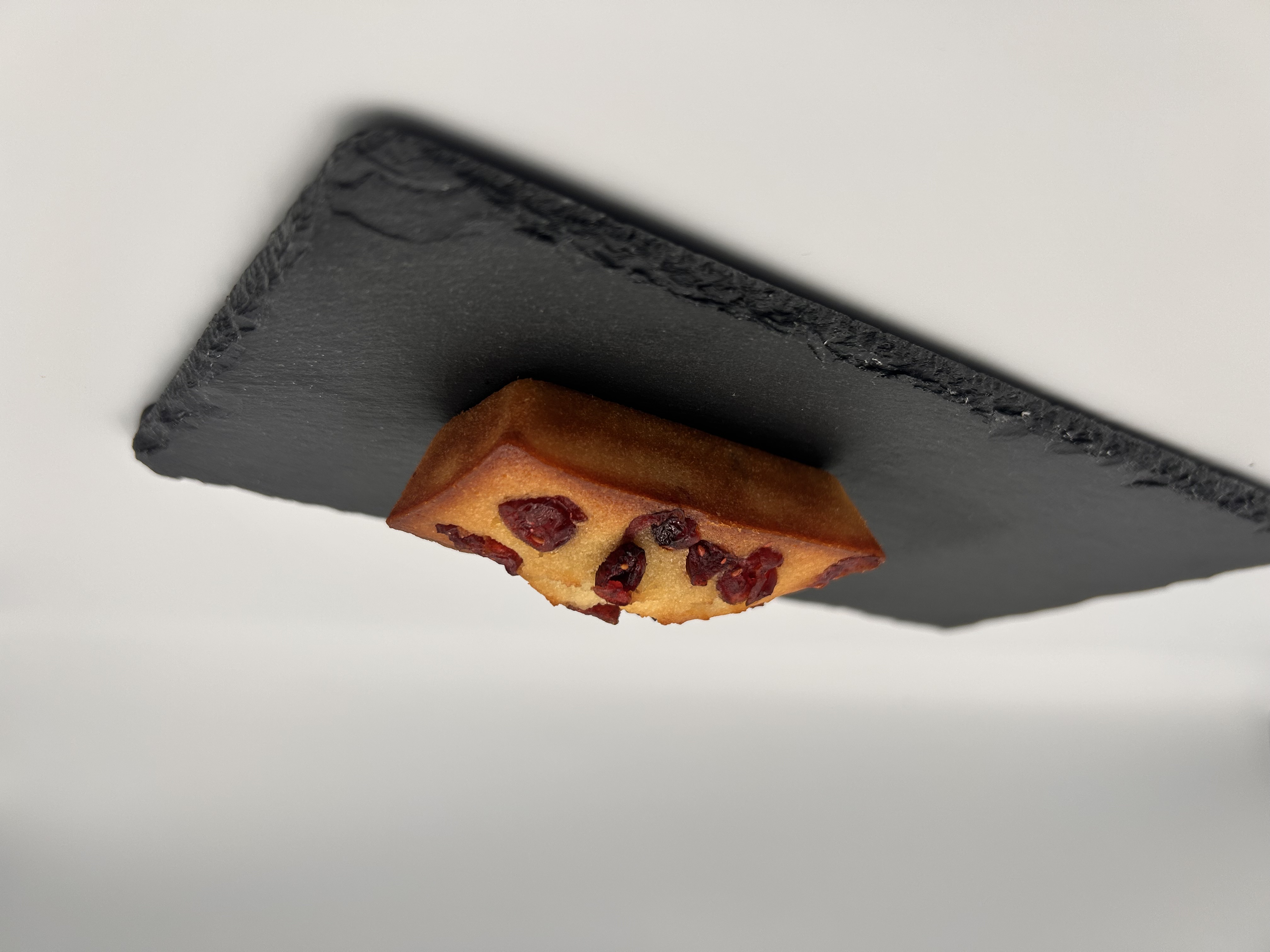 Cranberry financier with berry topping